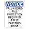 Signmission OSHA Sign, Fall Hazard Fall Protection Required, 10in X 7in Rigid Plastic, 7" W, 10" H, Portrait OS-NS-P-710-V-12423 - alternate 1